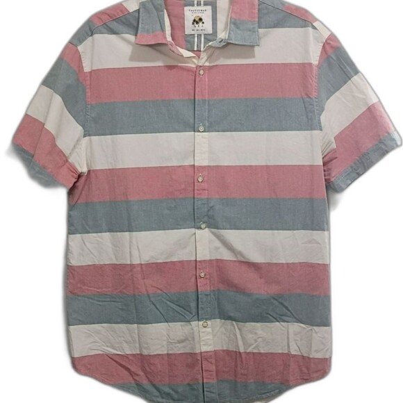 Cactus Man Ricky Singh Multicolor Striped Button Down Shirt Large Cotton Casual - Picture 1 of 11